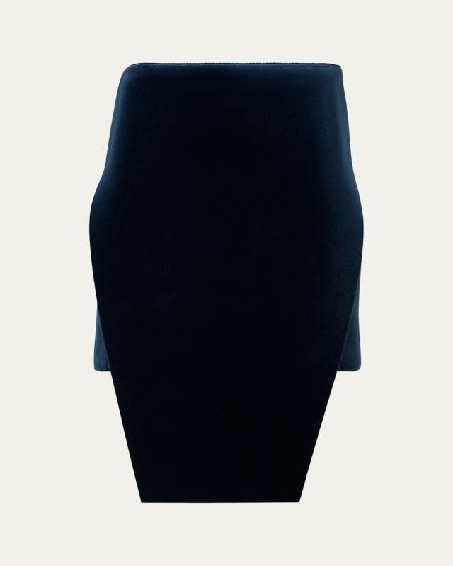 Velvet Neoprene Apron Mini Skirt
